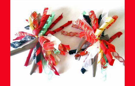 Winter Crafts Kids Can Make: Curly Ribbon Clips