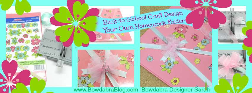 Back-to-School Craft Desig Your Own Homework Folder Back to School Homework Folder with DIY bows