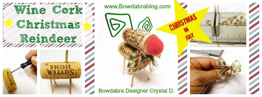 Designer Wine Cork Christmas Reindeer