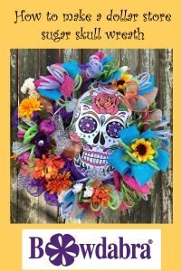 How to make an amazing dollar store sugar skull wreath