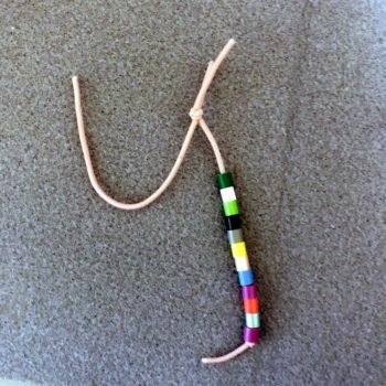 Bracelet Step 2—Join Hair Ties with a Knot