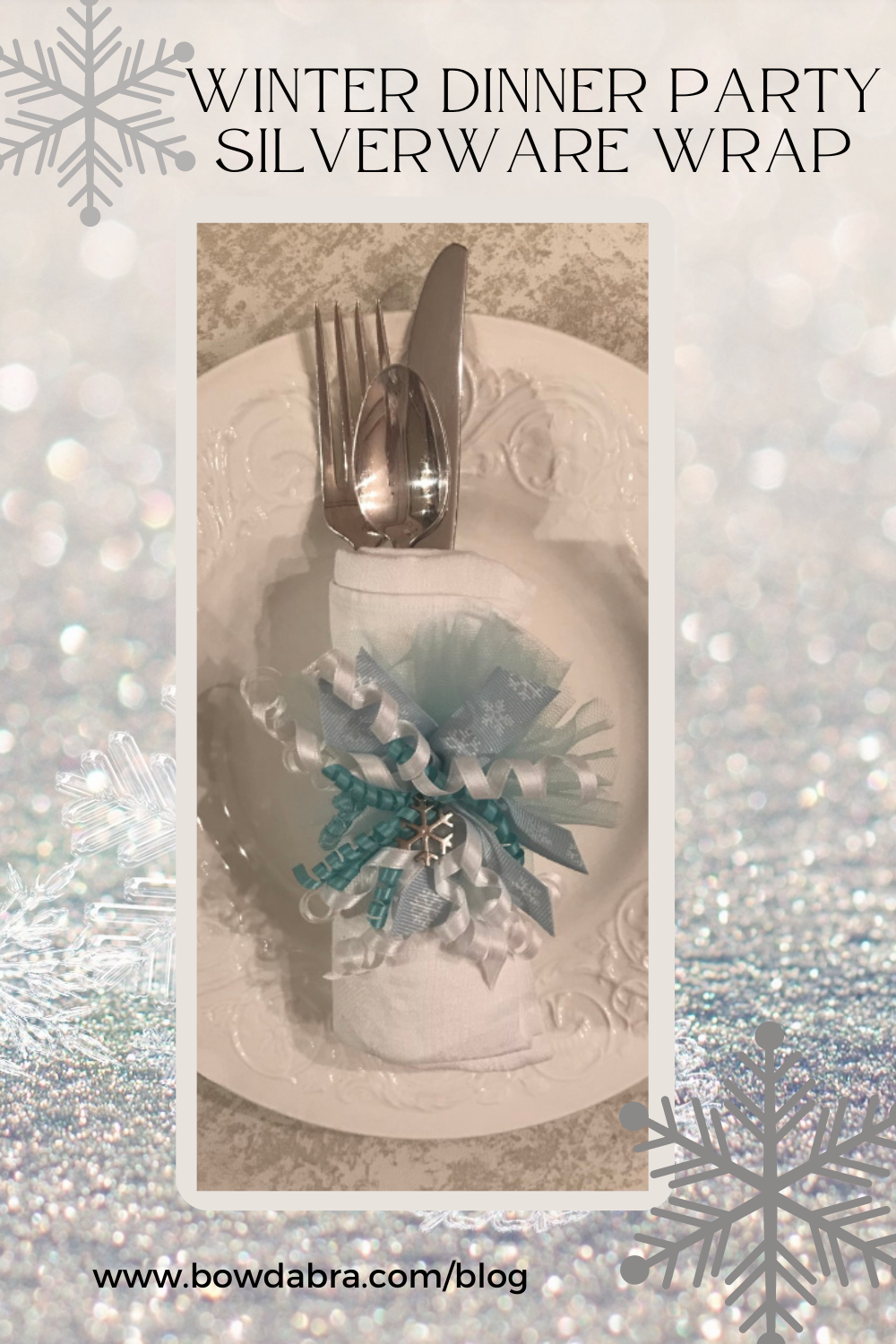 Winter Dinner Party Silverware Wrap