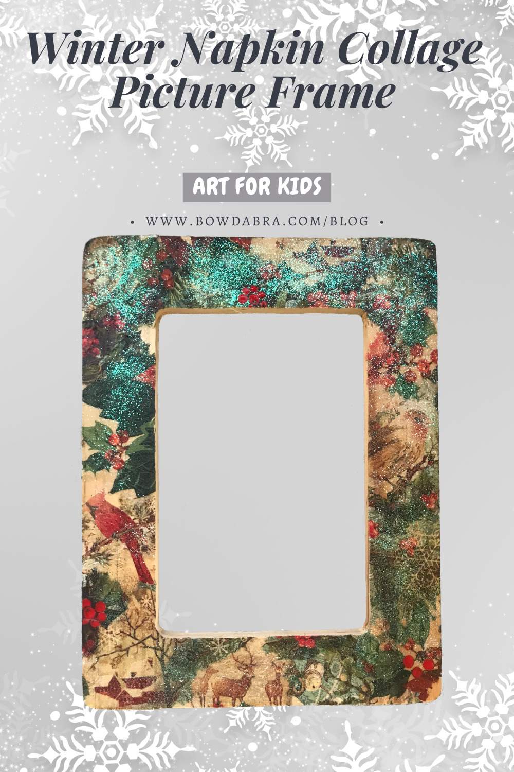 Winter Napkin Collage Picture Frame