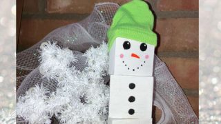 Wood Block Snowman